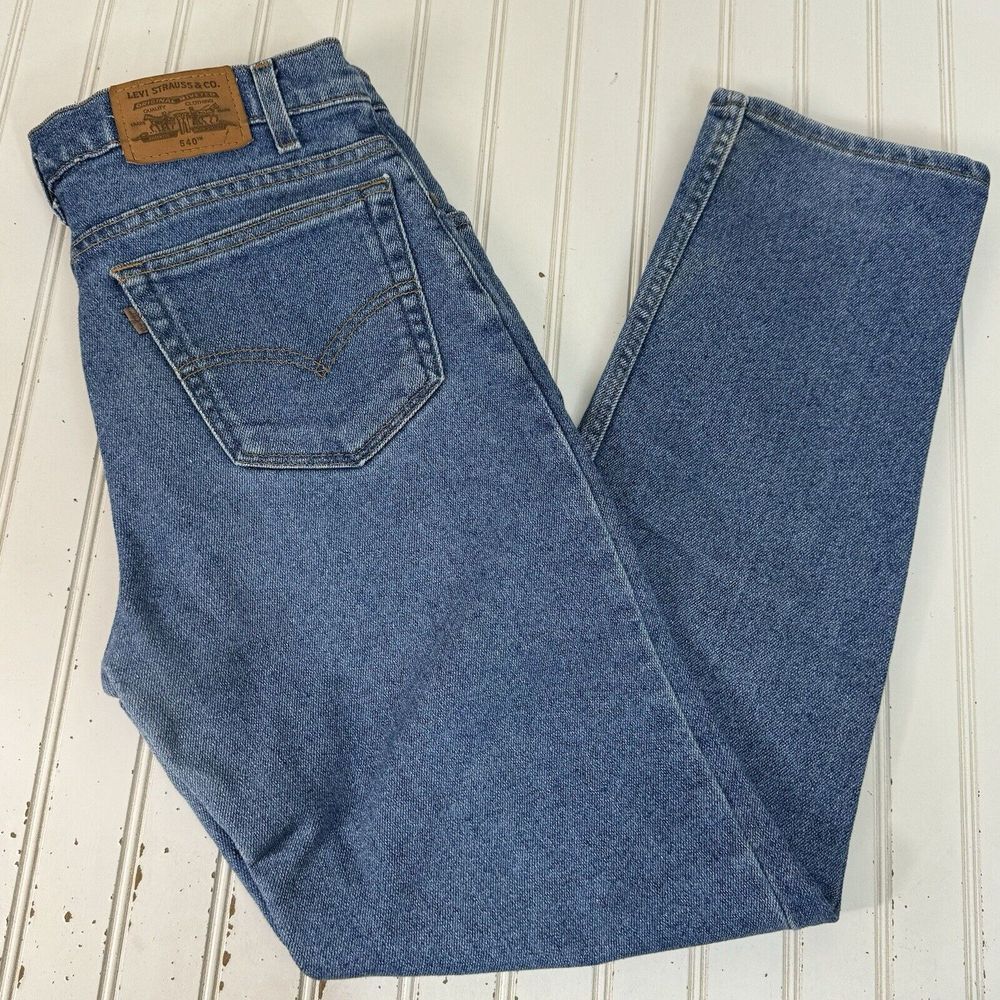 Levi's Flex 540 Brown Tab Blue Jeans Mens 34 x 32 Denim Y2K Vintage Flaws Stains